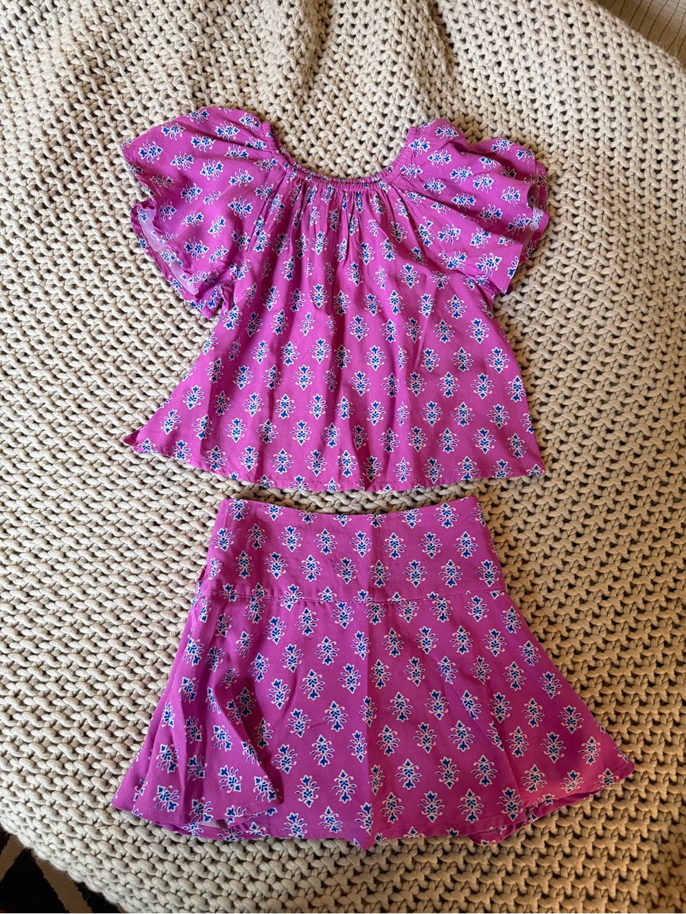 NWT J Crew girl’s flutter sleeve top and matching skort